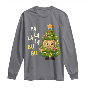 Funny Christmas Long Sleeve Shirt Fa La La La Bu Bu Xmas Song Kawaii Bubu TS10 Charcoal Print Your Wear