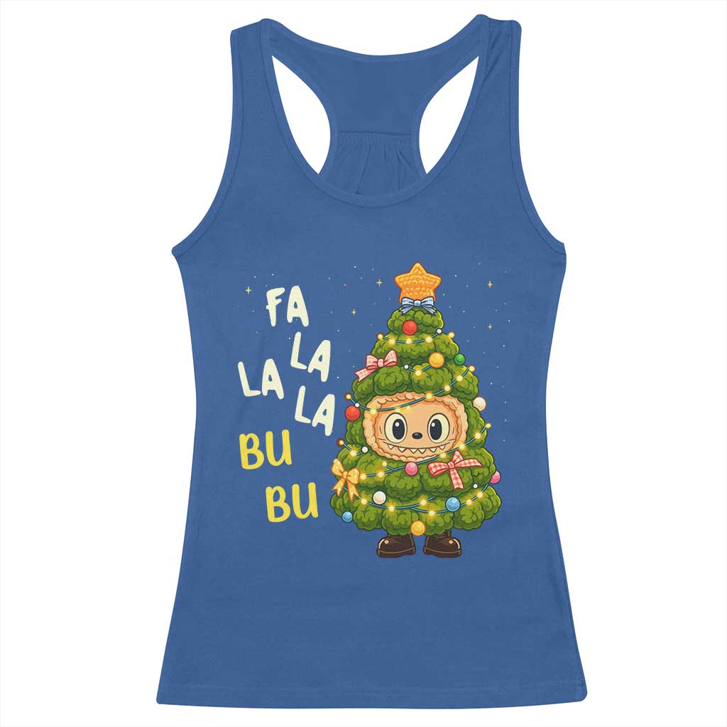 Funny Christmas Racerback Tank Top Fa La La La Bu Bu Xmas Song Kawaii Bubu TS10 Royal Blue Print Your Wear