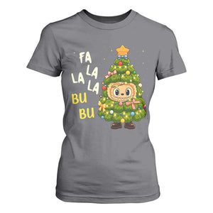 Funny Christmas T Shirt For Women Fa La La La Bu Bu Xmas Song Kawaii Bubu TS10 Charcoal Print Your Wear