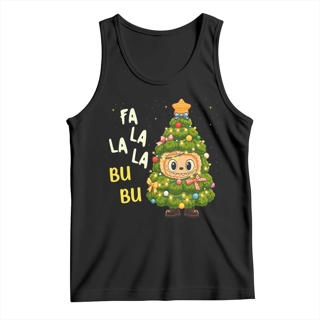 Funny Christmas Tank Top Fa La La La Bu Bu Xmas Song Kawaii Bubu TS10 Black Print Your Wear