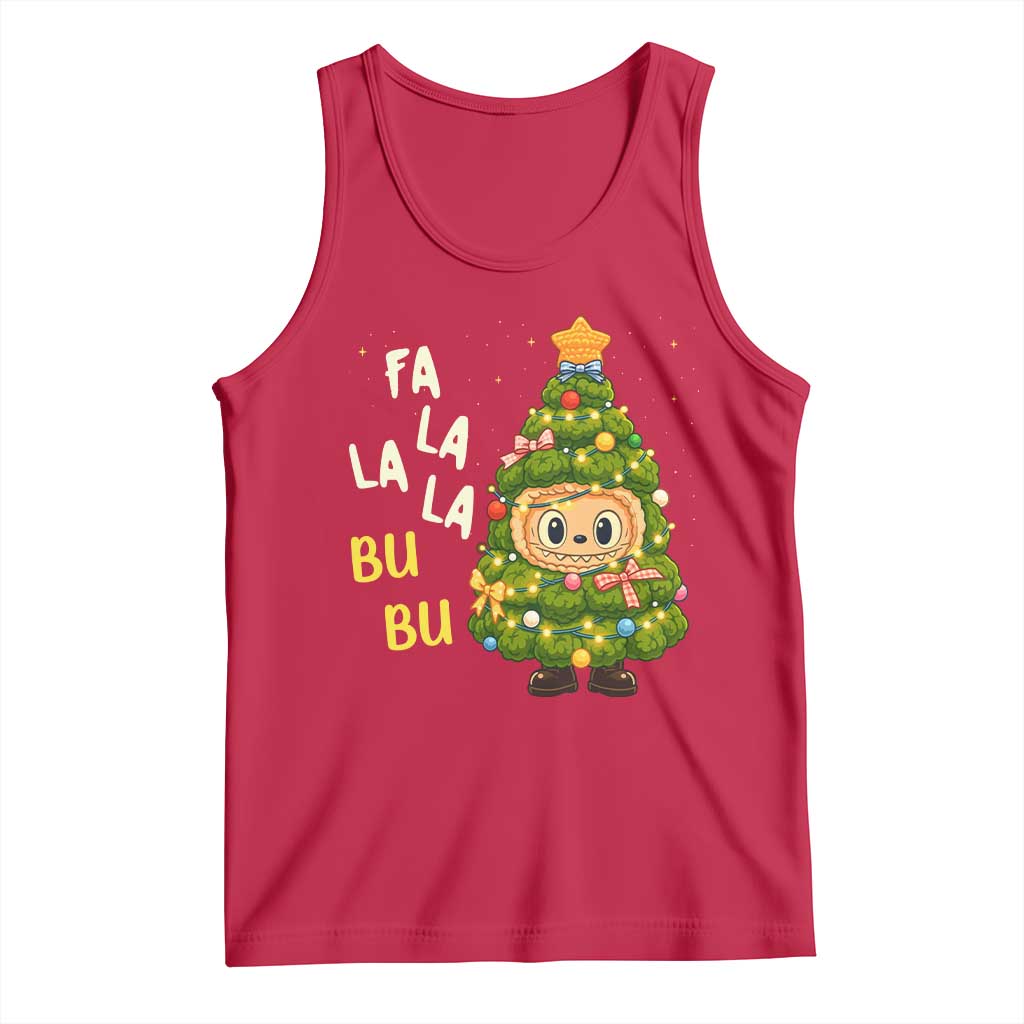 Funny Christmas Tank Top Fa La La La Bu Bu Xmas Song Kawaii Bubu TS10 Red Print Your Wear