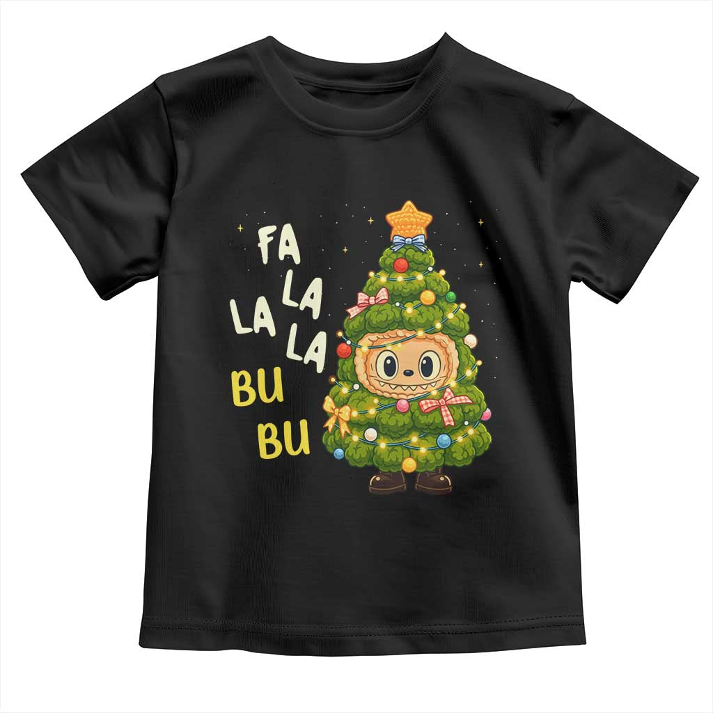 Funny Christmas Toddler T Shirt Fa La La La Bu Bu Xmas Song Kawaii Bubu TS10 Black Print Your Wear