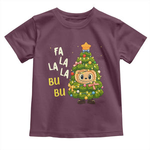 Funny Christmas Toddler T Shirt Fa La La La Bu Bu Xmas Song Kawaii Bubu TS10 Maroon Print Your Wear