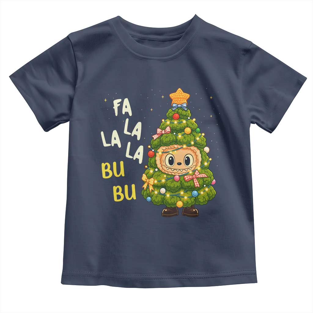 Funny Christmas Toddler T Shirt Fa La La La Bu Bu Xmas Song Kawaii Bubu TS10 Navy Print Your Wear
