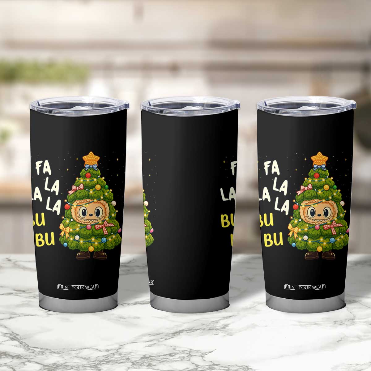 Funny Christmas Tumbler Cup Fa La La La Bu Bu Xmas Song Kawaii Bubu TS10 Print Your Wear