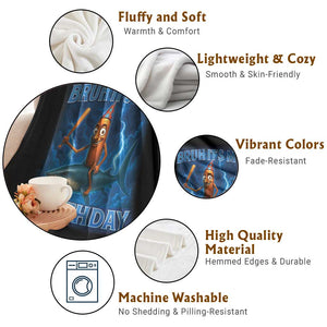 Bruh Its My Birthday Throw Blanket Italian Brainrot Meme Birthday Kids Family Party Bday TS10 Print Your Wear