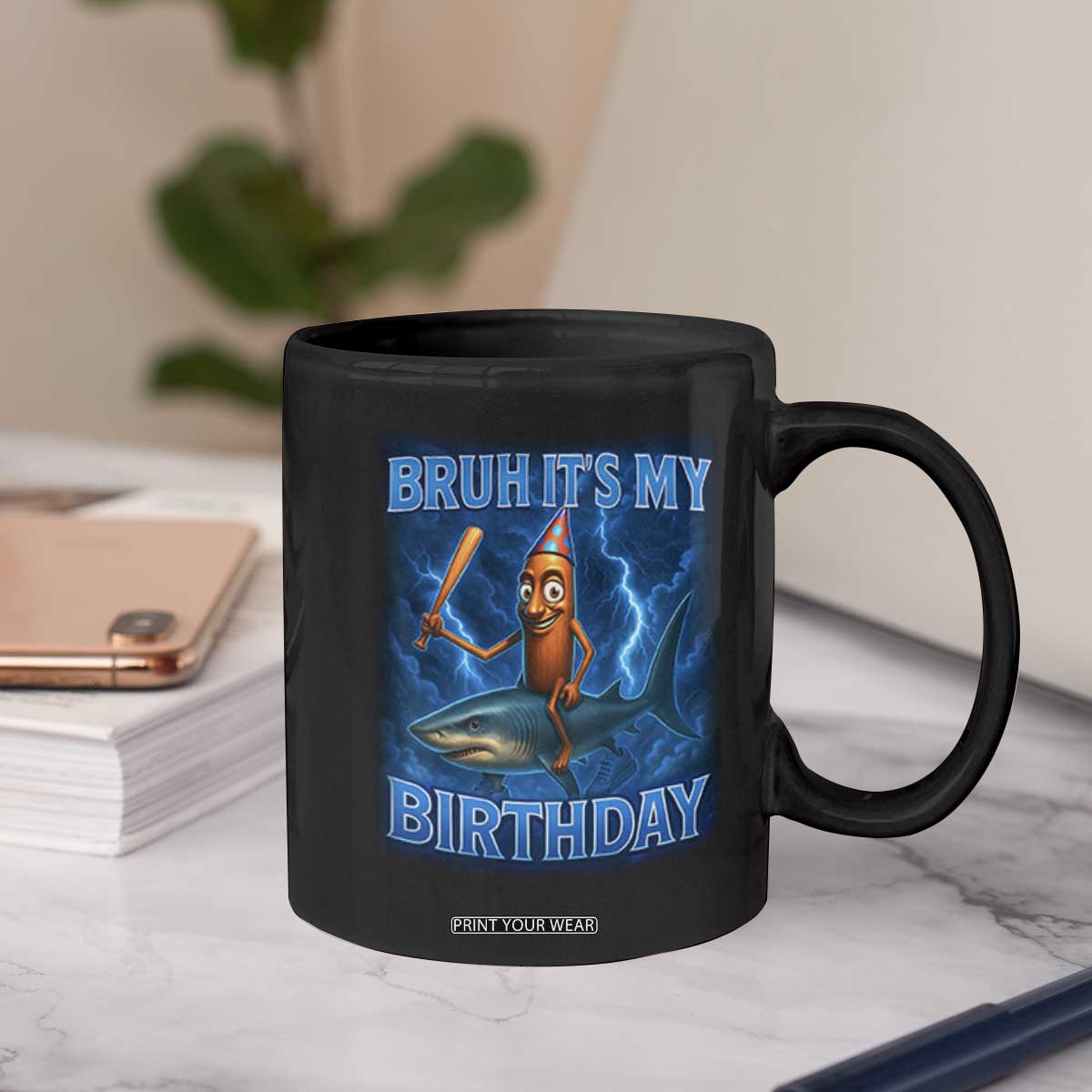 Bruh Its My Birthday Coffee Mug Italian Brainrot Meme Birthday Kids Family Party Bday TS10 Print Your Wear
