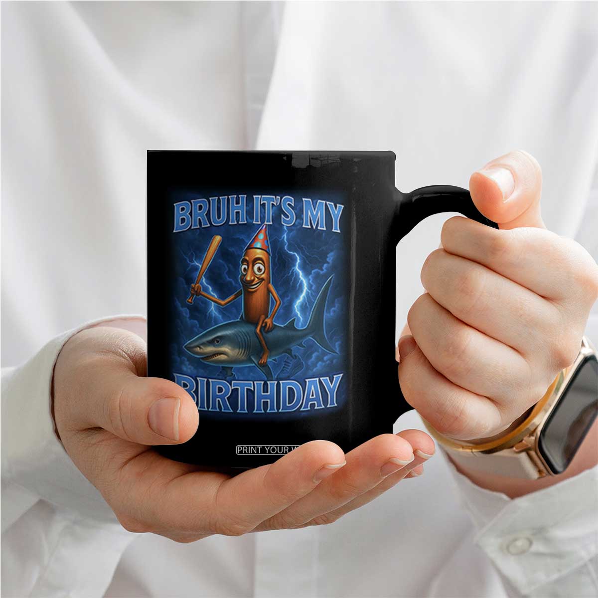 Bruh Its My Birthday Coffee Mug Italian Brainrot Meme Birthday Kids Family Party Bday TS10 Print Your Wear