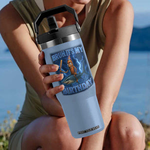 Bruh Its My Birthday Flip Straw Tumbler Italian Brainrot Meme Birthday Kids Family Party Bday TS10 One Size: 30 oz Light Blue Print Your Wear