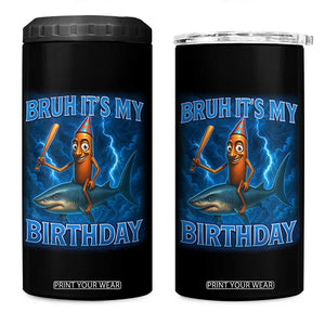 Bruh Its My Birthday 4 in 1 Can Cooler Tumbler Italian Brainrot Meme Birthday Kids Family Party Bday TS10 One Size: 16 oz Black Print Your Wear