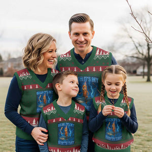 Bruh Its My Birthday V-Neck Knit Sweater Vest Italian Brainrot Meme Birthday Kids Family Party Bday TS10 Red Green Print Your Wear
