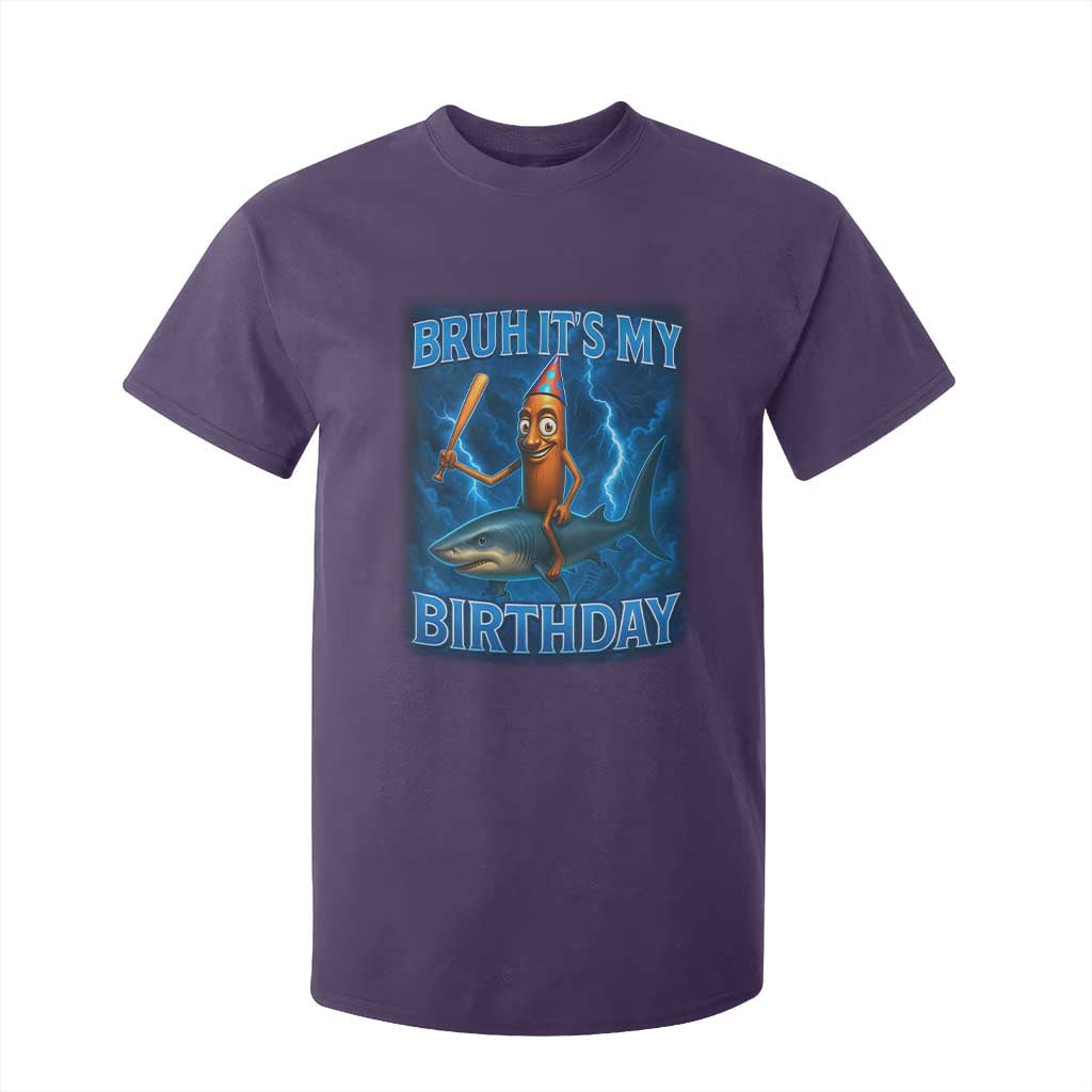 Bruh Its My Birthday T Shirt For Kid Italian Brainrot Meme Birthday Kids Family Party Bday TS10 Purple Print Your Wear