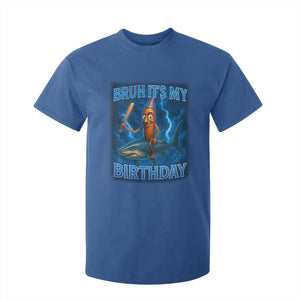 Bruh Its My Birthday T Shirt For Kid Italian Brainrot Meme Birthday Kids Family Party Bday TS10 Royal Blue Print Your Wear
