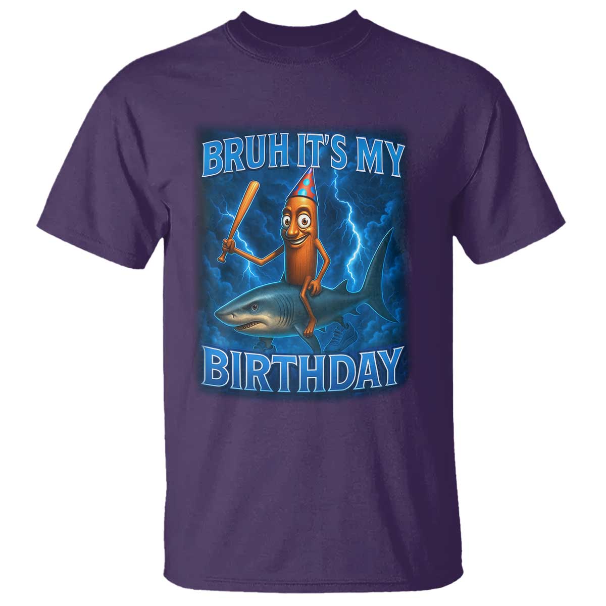 Bruh Its My Birthday T Shirt Italian Brainrot Meme Birthday Kids Family Party Bday TS10 Purple Print Your Wear