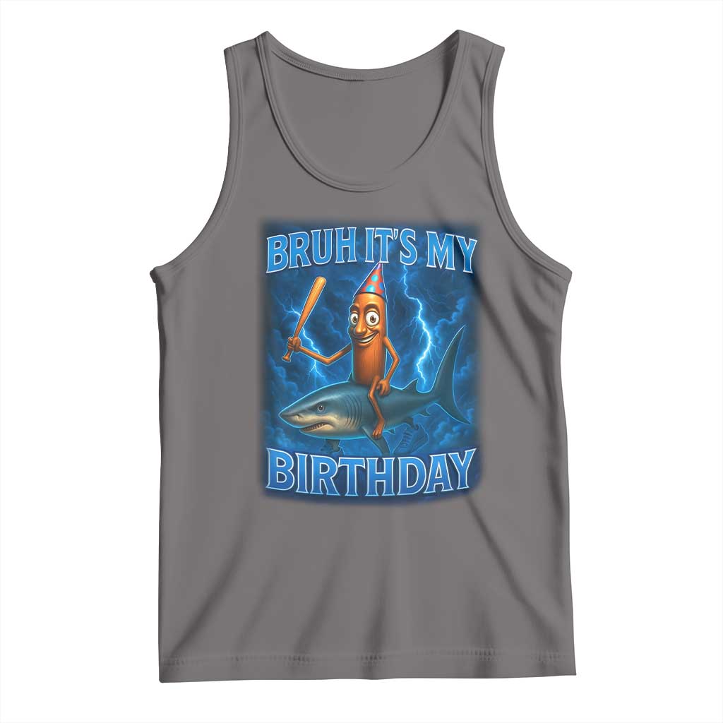 Bruh Its My Birthday Tank Top Italian Brainrot Meme Birthday Kids Family Party Bday TS10 Deep Heather Print Your Wear