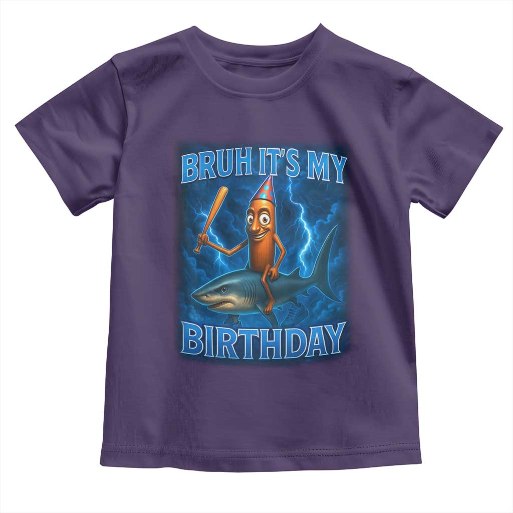 Bruh Its My Birthday Toddler T Shirt Italian Brainrot Meme Birthday Kids Family Party Bday TS10 Purple Print Your Wear