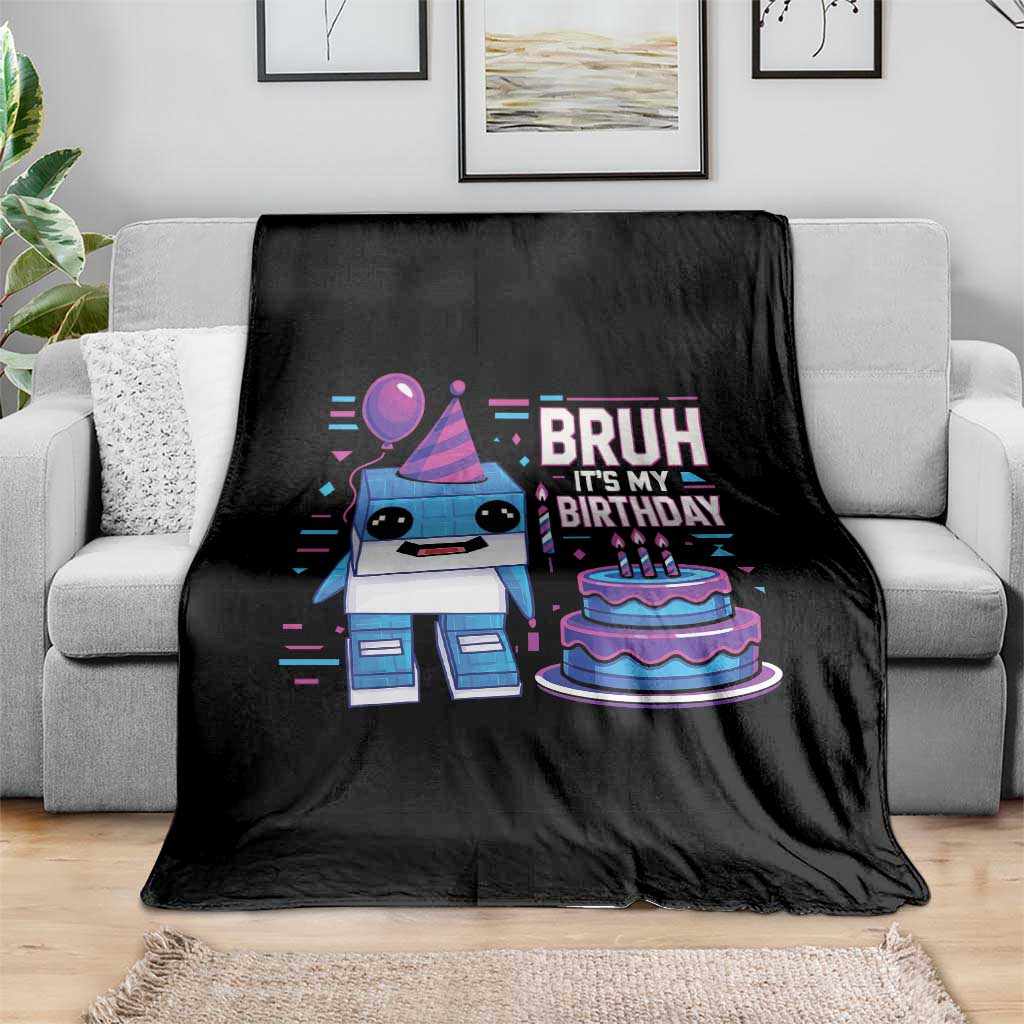 Bruh Its My Birthday Throw Blanket Italian Brainrot Meme Family Party Bday Los Tralaleritos TS10 Print Your Wear