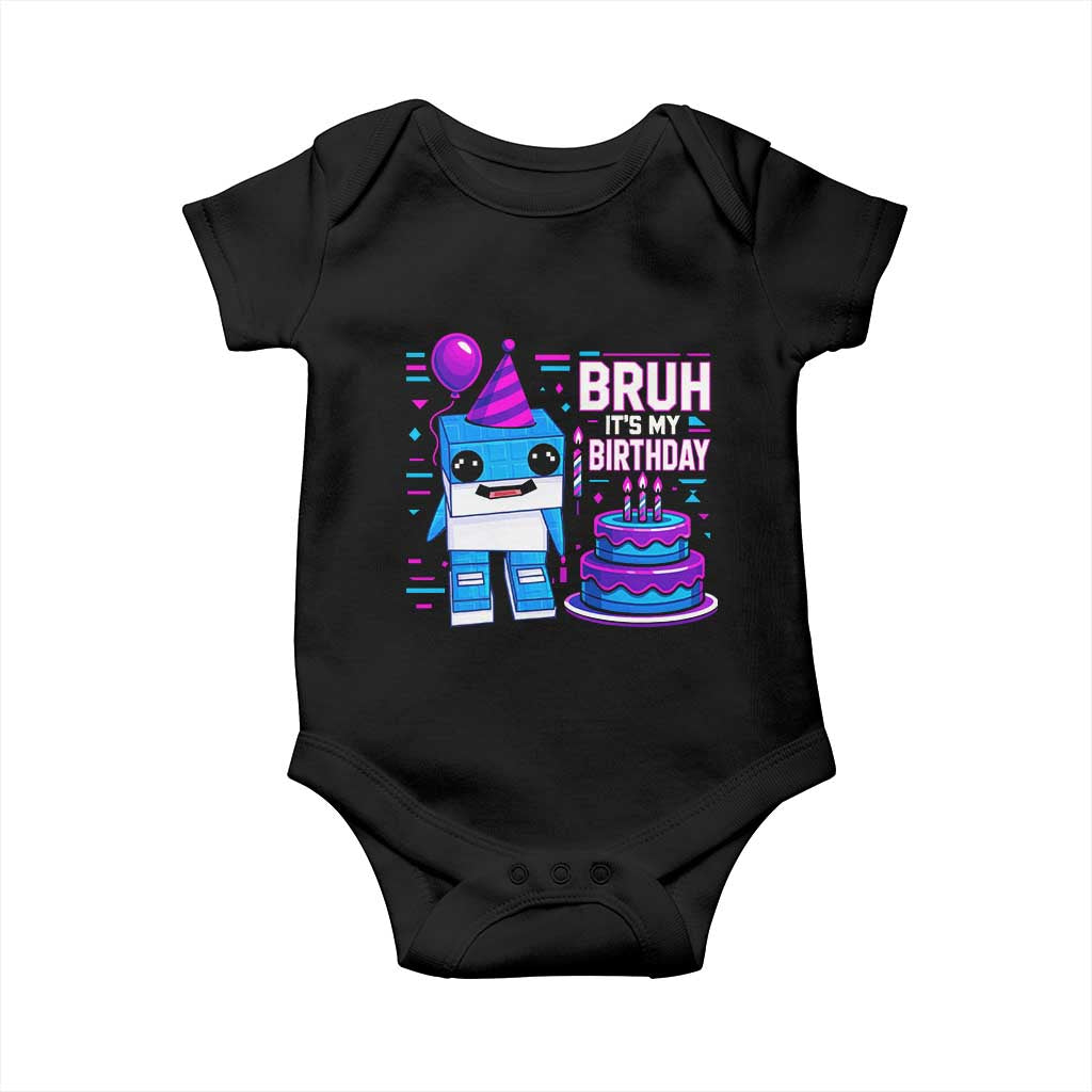 Bruh Its My Birthday Baby Onesie Italian Brainrot Meme Family Party Bday Los Tralaleritos TS10 Black Print Your Wear