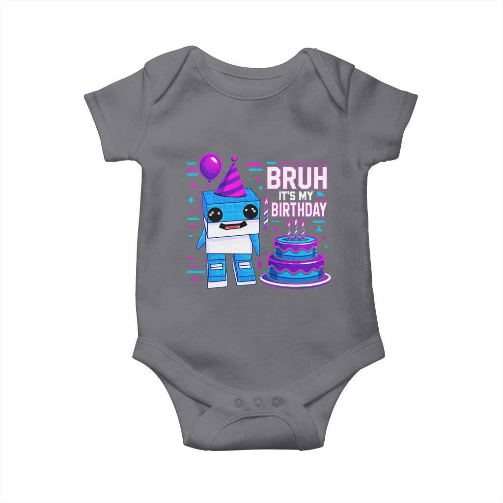 Bruh Its My Birthday Baby Onesie Italian Brainrot Meme Family Party Bday Los Tralaleritos TS10 Charcoal Print Your Wear