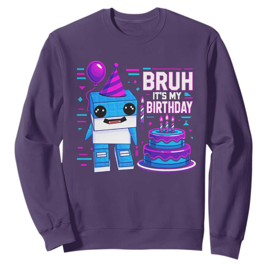 Bruh Its My Birthday Sweatshirt Italian Brainrot Meme Family Party Bday Los Tralaleritos TS10 Purple Print Your Wear