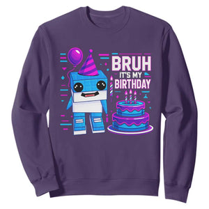 Bruh Its My Birthday Sweatshirt Italian Brainrot Meme Family Party Bday Los Tralaleritos TS10 Purple Print Your Wear
