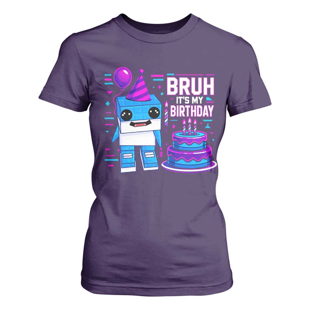Bruh Its My Birthday T Shirt For Women Italian Brainrot Meme Family Party Bday Los Tralaleritos TS10 Purple Print Your Wear