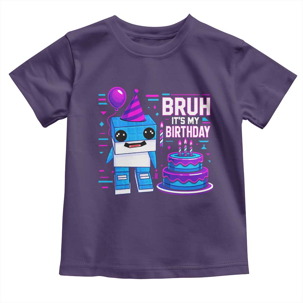 Bruh Its My Birthday Toddler T Shirt Italian Brainrot Meme Family Party Bday Los Tralaleritos TS10 Purple Print Your Wear