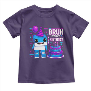 Bruh Its My Birthday Toddler T Shirt Italian Brainrot Meme Family Party Bday Los Tralaleritos TS10 Purple Print Your Wear