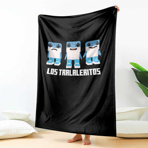 Italian Brainrot Meme Shark Throw Blanket Tralalero Tralala Los Tralaleritos Funny Animals TS10 Print Your Wear