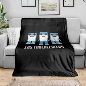 Italian Brainrot Meme Shark Throw Blanket Tralalero Tralala Los Tralaleritos Funny Animals TS10 Print Your Wear