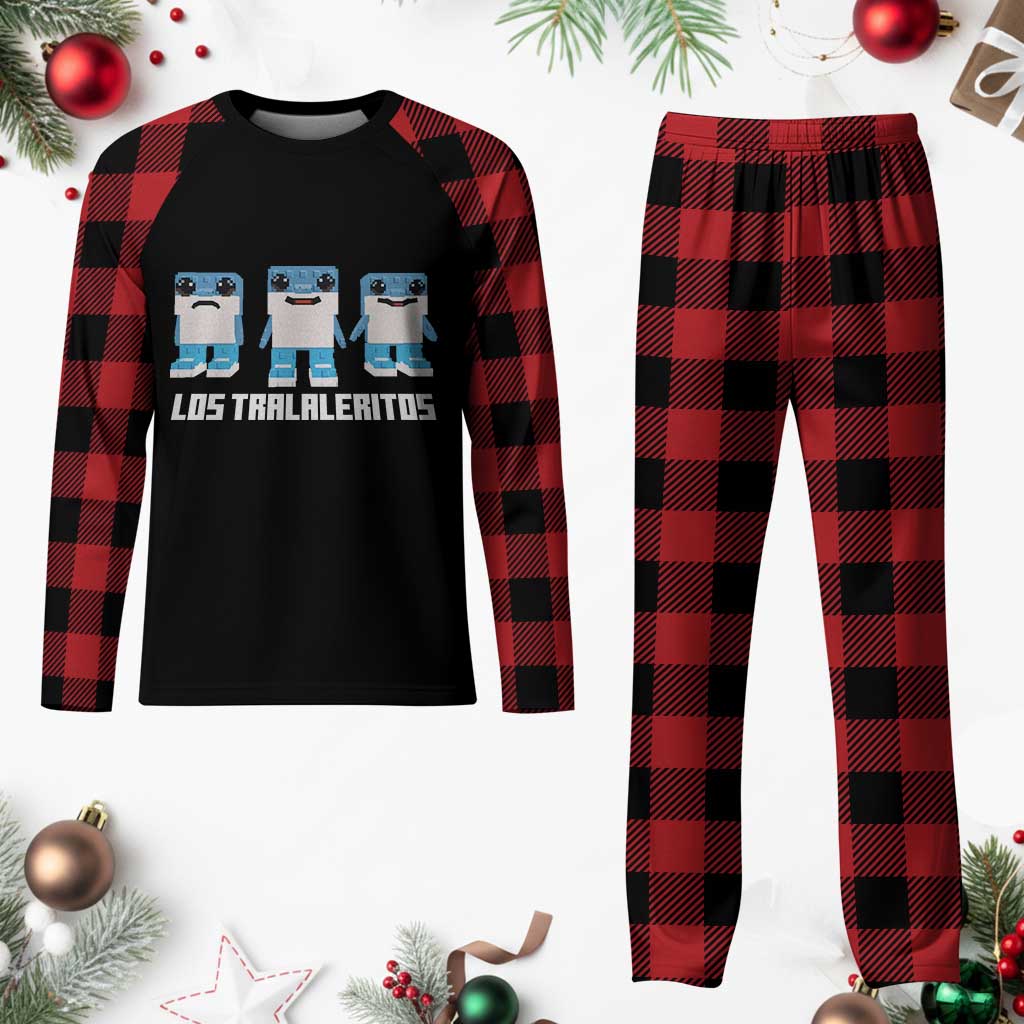 Italian Brainrot Meme Shark Plaid Pajama Set Tralalero Tralala Los Tralaleritos Funny Animals TS10 Buffalo Plaid Print Your Wear