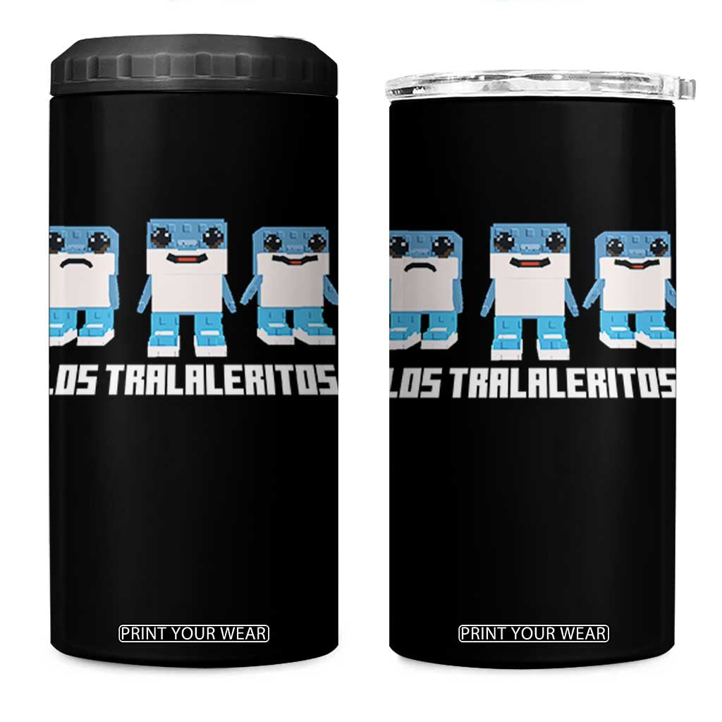 Italian Brainrot Meme Shark 4 in 1 Can Cooler Tumbler Tralalero Tralala Los Tralaleritos Funny Animals TS10 One Size: 16 oz Black Print Your Wear
