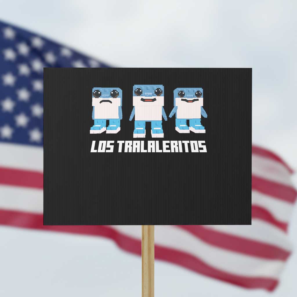 Italian Brainrot Meme Shark Protest Sign Tralalero Tralala Los Tralaleritos Funny Animals TS10 Horizontal 18