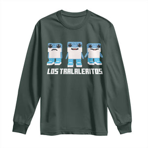 Italian Brainrot Meme Shark Long Sleeve Shirt Tralalero Tralala Los Tralaleritos Funny Animals TS10 Dark Forest Green Print Your Wear