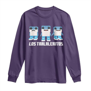 Italian Brainrot Meme Shark Long Sleeve Shirt Tralalero Tralala Los Tralaleritos Funny Animals TS10 Purple Print Your Wear