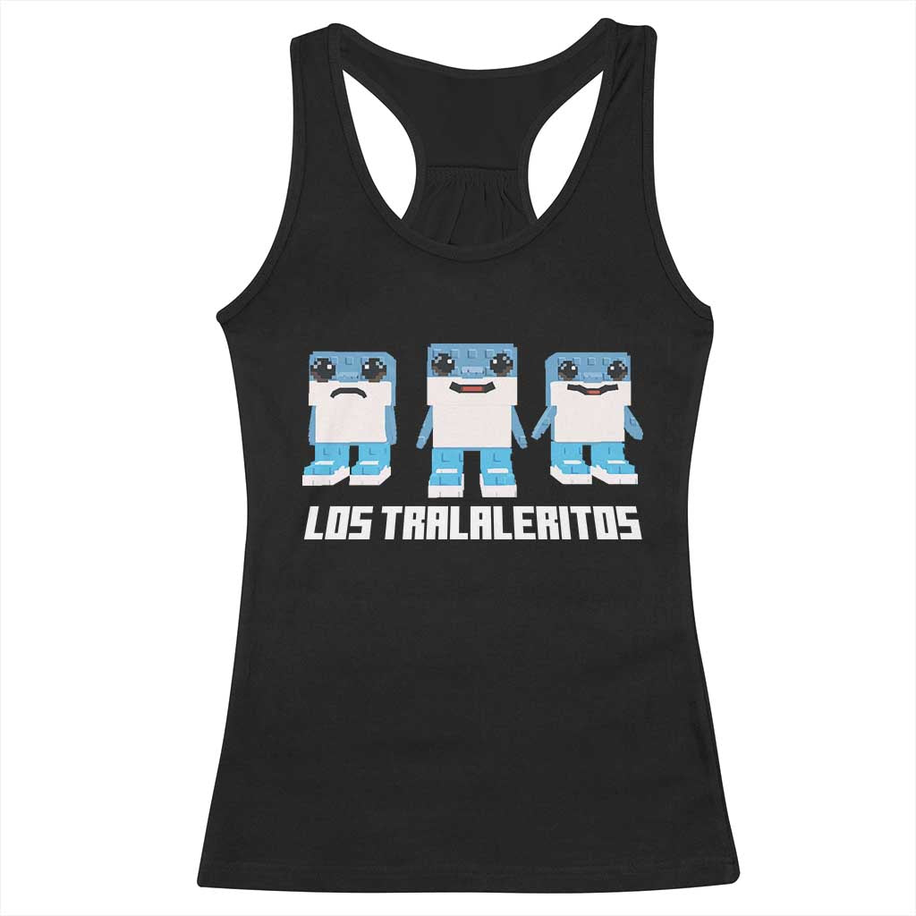 Italian Brainrot Meme Shark Racerback Tank Top Tralalero Tralala Los Tralaleritos Funny Animals TS10 Black Print Your Wear