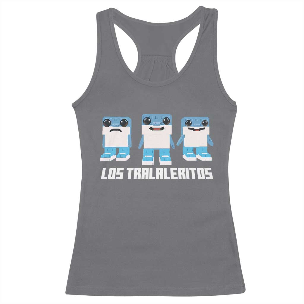 Italian Brainrot Meme Shark Racerback Tank Top Tralalero Tralala Los Tralaleritos Funny Animals TS10 Charcoal Print Your Wear