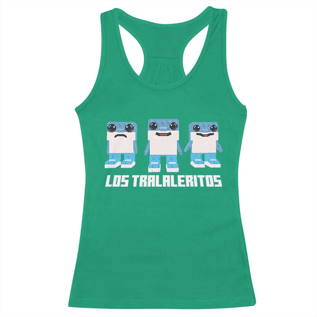 Italian Brainrot Meme Shark Racerback Tank Top Tralalero Tralala Los Tralaleritos Funny Animals TS10 Irish Green Print Your Wear