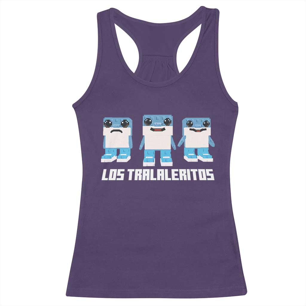 Italian Brainrot Meme Shark Racerback Tank Top Tralalero Tralala Los Tralaleritos Funny Animals TS10 Purple Print Your Wear