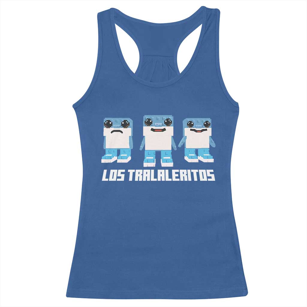 Italian Brainrot Meme Shark Racerback Tank Top Tralalero Tralala Los Tralaleritos Funny Animals TS10 Royal Blue Print Your Wear