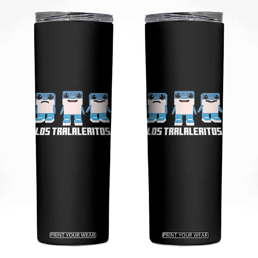 Italian Brainrot Meme Shark Skinny Tumbler Tralalero Tralala Los Tralaleritos Funny Animals TS10 Black Print Your Wear