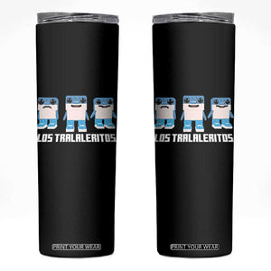 Italian Brainrot Meme Shark Skinny Tumbler Tralalero Tralala Los Tralaleritos Funny Animals TS10 Black Print Your Wear