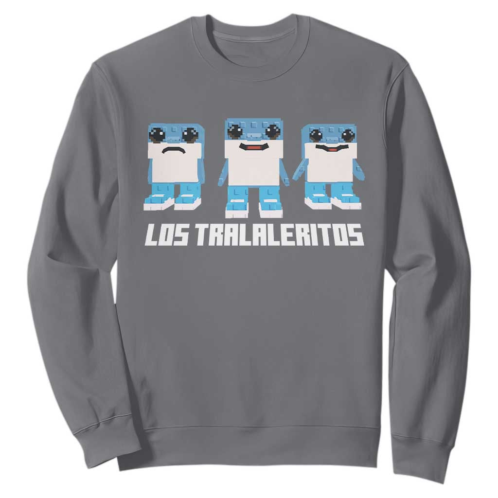 Italian Brainrot Meme Shark Sweatshirt Tralalero Tralala Los Tralaleritos Funny Animals TS10 Charcoal Print Your Wear