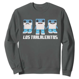Italian Brainrot Meme Shark Sweatshirt Tralalero Tralala Los Tralaleritos Funny Animals TS10 Dark Heather Print Your Wear