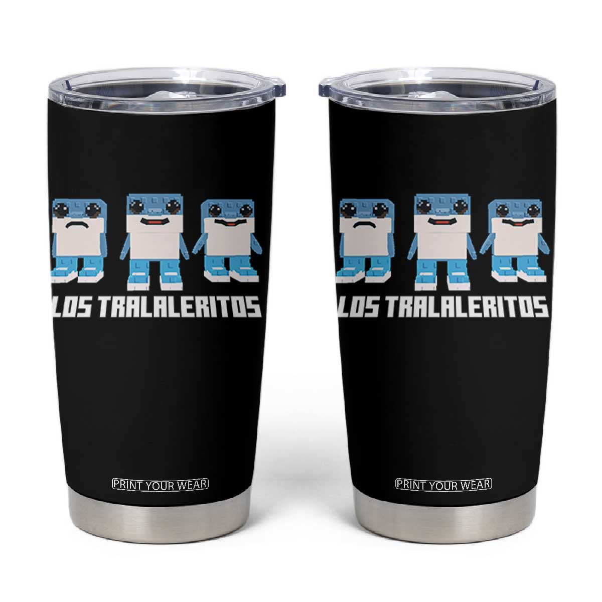 Italian Brainrot Meme Shark Tumbler Cup Tralalero Tralala Los Tralaleritos Funny Animals TS10 Black Print Your Wear
