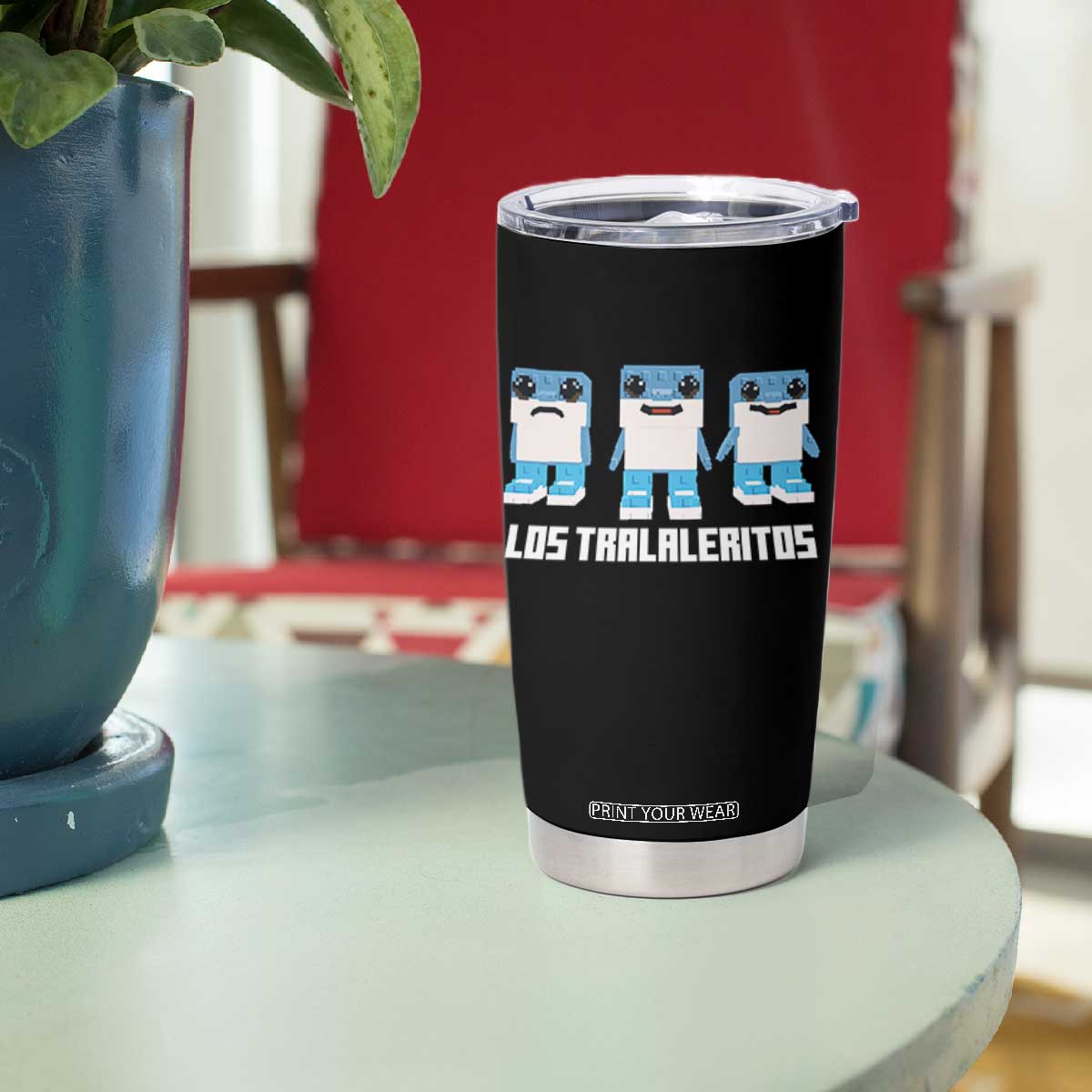 Italian Brainrot Meme Shark Tumbler Cup Tralalero Tralala Los Tralaleritos Funny Animals TS10 Print Your Wear