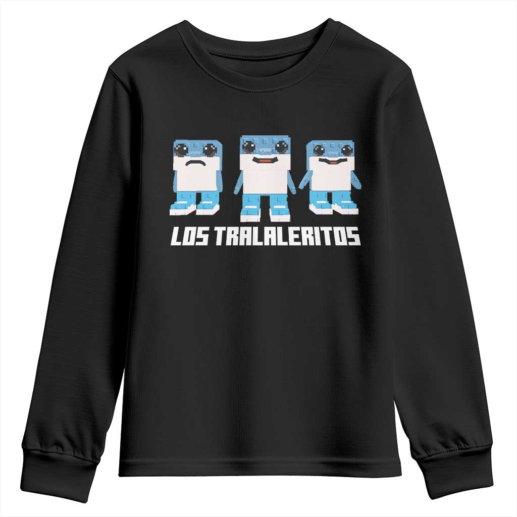 Italian Brainrot Meme Shark Youth Sweatshirt Tralalero Tralala Los Tralaleritos Funny Animals TS10 Black Print Your Wear