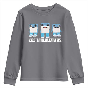Italian Brainrot Meme Shark Youth Sweatshirt Tralalero Tralala Los Tralaleritos Funny Animals TS10 Charcoal Print Your Wear