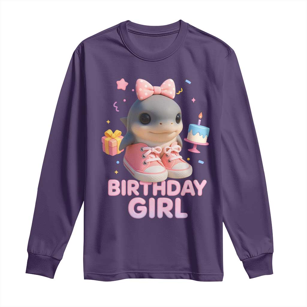 Birthday Girl Long Sleeve Shirt Italian Brainrot Meme Party Funny Las Tralaleritas TS10 Purple Print Your Wear