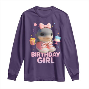 Birthday Girl Long Sleeve Shirt Italian Brainrot Meme Party Funny Las Tralaleritas TS10 Purple Print Your Wear